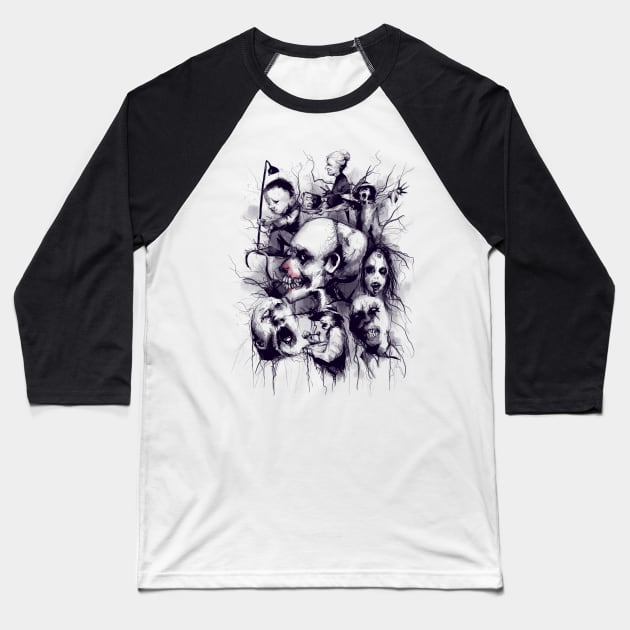 Scary Stories Baseball T-Shirt by LVBart